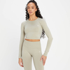 MP Women's Shape Seamless Long
Sleeve Crop Top - Soft Grey -