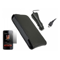 Black Clip On Flip Case LCD Screen Protector Car Charger - Nokia N900