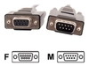 C2G,  DB9 M/F Extension Cable Black,  3m