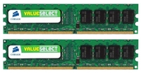 Corsair 2GB Kit (2x1GB) DDR2 667MHz/PC2-5300 Memory Non-ECC Unbuffered CL5 Lifetime Warranty
