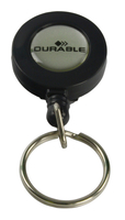 Durable Badge Reel Keyring Charcoal 10 Pack