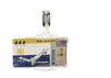 Durable Dual Security Pass Holder With Clip For 2 ID Cards Transparent 25 Pack