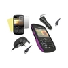 FuZion Purple Black 2Part Case LCD Guard Mains Car Charger BlackBerry 8520 Curve 9300 3G