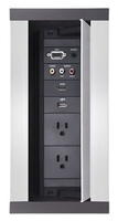HydraPort 9 Module Connection Port - Black Model - Modular connectivity system accommodates the diverse needs of conference and meeting room visitors. Elegant flush-mount design conveniently opens in both directions