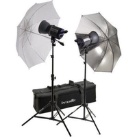 Interfit INT186 Stellar X Twin Head + Umbrella Kit 500w Tungsten