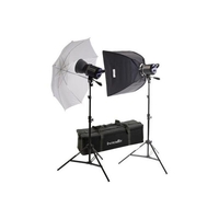 Interfit INT444 Stellar X Twin Head + Umbrella/Softbox Kit 1000w Flash