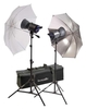 Interfit INT463 Stellar XD Twin Head + Umbrella Kit 1000w Flash
