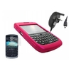 iTALKonline Pink SnapGuard Case LCD Screen Protector Mains Charger - Blackberry 8900