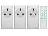 LightwaveRF Wireless Control Plug-In On/Off Socket Kit with Remote - 3 Pack White