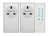 LightwaveRF Wireless Dimmable Plug-In Lighting Controller with Hand Held Remote (2 Pack) - White