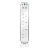 Masterplug 4-way Surge Protected Power Socket With 1m Extension Lead (white) With Usb Charging Ports
