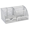 Osco MDO2S Mesh Large Desk Organiser with Non-marking Rubber Pads Silver.