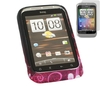 Pink Heart Printed Twin Pack ProGel Skin Case LCD Screen Protector HTC WildFire S