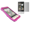 Pink Hybrid Case LCD Screen protector & Cleaning Cloth - HTC Hero