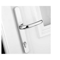 PVCu Retro Door Handle Polished PVD White Finish PPVCRHWH