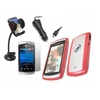 Red 2 Tone Elite Case LCD Guard Car Charger Car Holder - Sony Vivaz