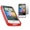 Red ELITE Case & LCD Screen protector and Cleaning Cloth - HTC Legend
