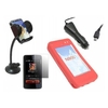 Red Silicone Case LCD Screen Protector Car Charger In Car Holder Nokia N900