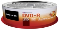 Sony 16x DVD-R 4.7GB 25 Pack Spindle