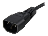 StarTech.com 2 ft Standard Computer Power Cord Extension - C14 to C13 - 2ft computer power Extension cord