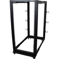 Startech.com 25u Adjustable Depth Open Frame 4 Post Server Rack With Casters / Levelers And Cable Management Hooks