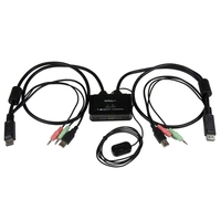 Startech.com 2port Kvm With Displayport Usb - And Audio - Dp Kvm Switch