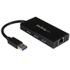 StarTech.com 3 Port Portable USB 3.0 Hub with Gigabit Ethernet Adapter NIC