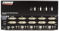 StarTech.com 4 Port Dual DVI USB KVM Switch with Audio