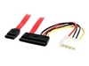 StarTech.com SATA Serial ATA Data and Power Combo Cable 0.25m Red