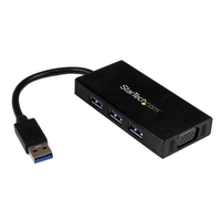 StarTech.com USB 3.0 to VGA External Multi Monitor Graphics Adapter with 3-Port USB Hub - VGA and USB 3.0 Mini Dock - 1920x1200 / 1080p