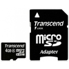 Transcend - Flash memory card (microSDHC to SD adapter included ) - 4 GB - Class 4 - microSDHC