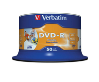 Verbatim 16x DVD-R 4.7GB Inkjet Printable AZO 50 Pack Spindle