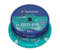 Verbatim 4x DVD-RW 4.7GB 25 Pack Jewel Case