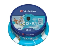 Verbatim 52x CD-R 700MB Inkjet Printable 25 Pack Spindle