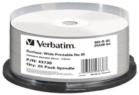 Verbatim 6x BD-R 25GB Inkjet Printable 25 Pack Spindle