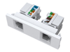 VISION TECHCONNECT V2 MODULE Dual RJ45/RJ11 Two shielded female to female ethernet sockets,  which are backwards compatible with RJ11 phone jacks.