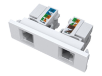 VISION TECHCONNECT V2 MODULE Dual RJ45/RJ11 Two shielded female to female ethernet sockets,  which are backwards compatible with RJ11 phone jacks.