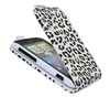 White Black Leopard FlipMatic Easy Clip On Vertical Pouch Case - HTC Incredible S