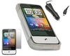 White ELITE Case LCD Protector Car Charger HTC Legend