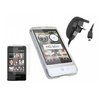 White ProGel Case LCD Screen Protector Mains Charger - HTC HD MINI