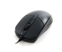 Xenta Black Wired 3 Button Optical Scroll Mouse - USB