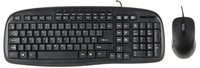 Xenta Black Wired Keyboard with Black Optical Scroll Mouse Bundle - USB - UK Layout