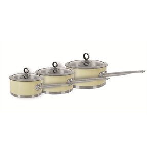 Cream 3 Piece Pan Set