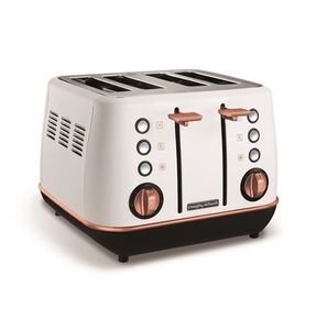 Evoke Rose Gold and White Special Edition 4 Slice Toaster