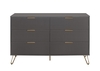 Alo 6 Drawer Bedside in Grey