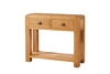 Avalon Oak Large Console Table with 2 Drawers and Shelf