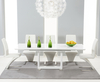 Bianco 160cm White High Gloss Extending Dining Table with Hampstead Z Chairs