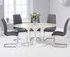 Brighton 160cm Oval White Marble Dining Table With Lorin Dining Chairs - Brown,  4 Chairs
