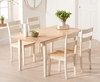 Chiltern 120cm Extending Cream And Oak Table With Chiltern Chairs - Cream,  4 Chairs