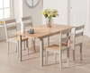 Chiltern 120cm Extending Grey And Oak Painted Table With 6 Oak and Grey Chiltern Chairs